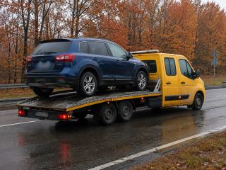 Transport SUV-a jesienią – pomoc drogowa S7 pod Piasecznem
